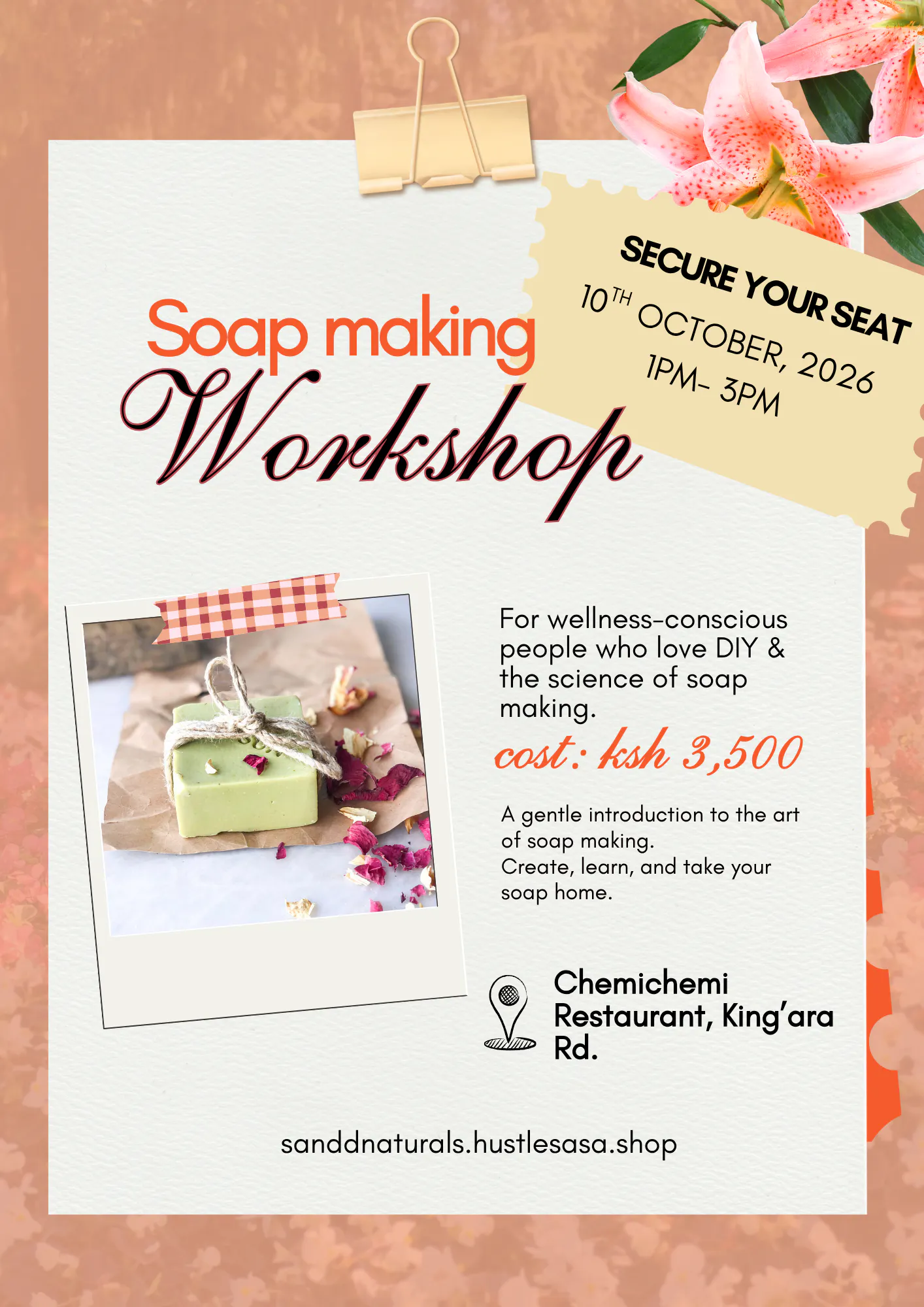 10th October Soap making workshop