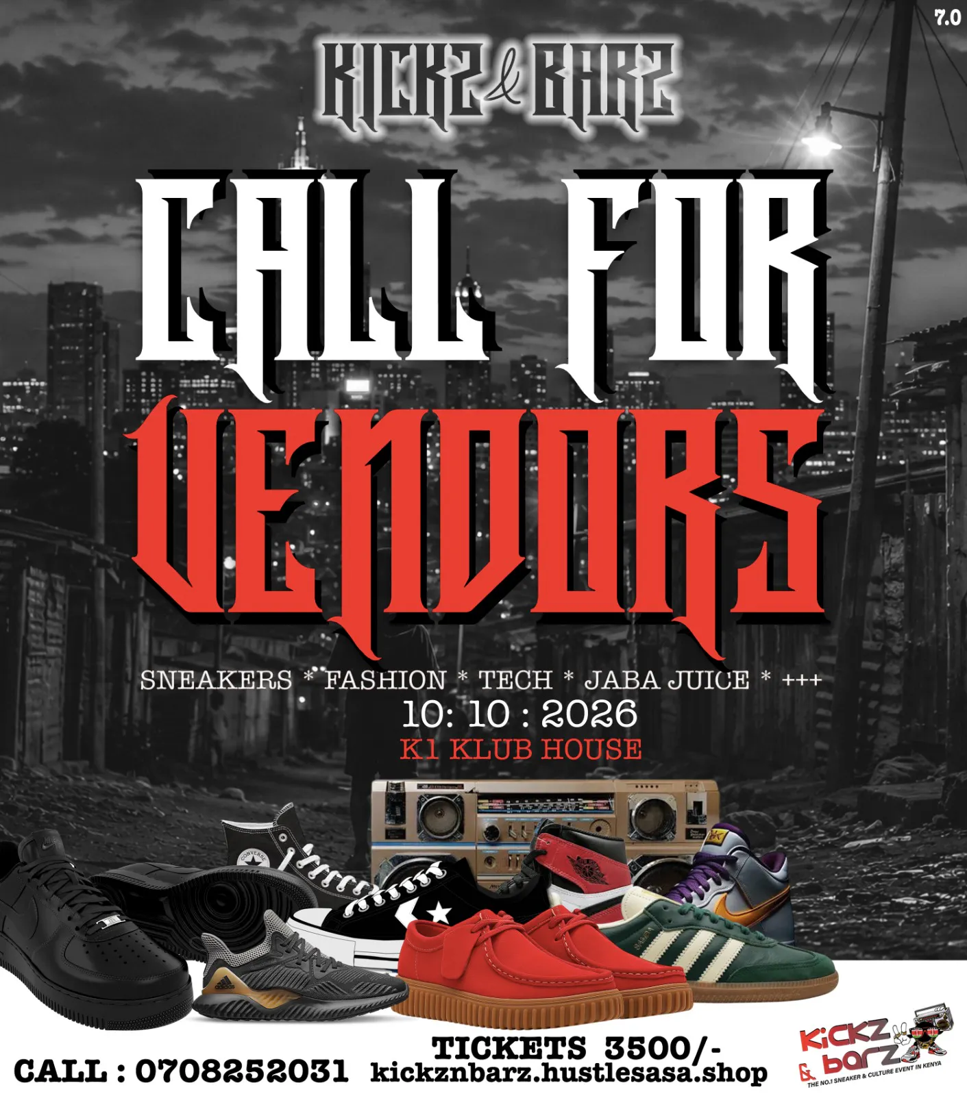 Kickz & Barz Vendors Ticket